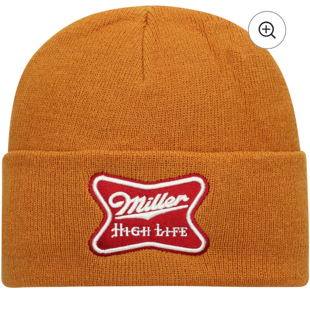 NWT AMERICAN NEEDLE Miller High Life Cuffed Knit Beanie Hat in Brown Unisex